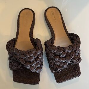 Bottega Veneta Brown Woven Sandals